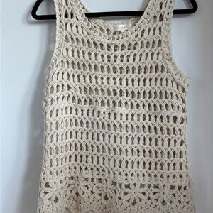 Adiva Ivory Crochet Tank Top